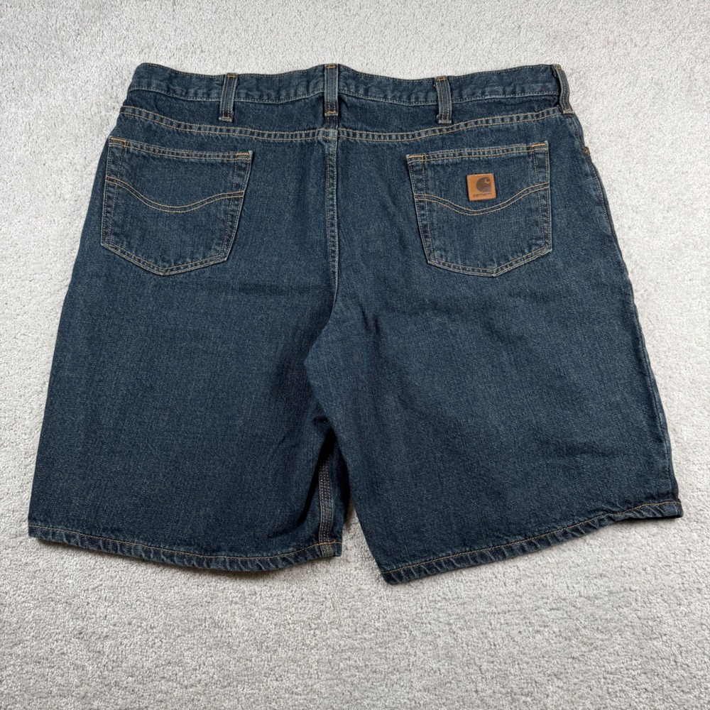 Carhartt Denim Shorts Mens 42 Blue Rugged Work Wear Relaxed Fit Jeans